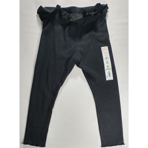 Girls Jumping Beans Leggings Black Ruffled Waist with Bow - Picture 2 of 6